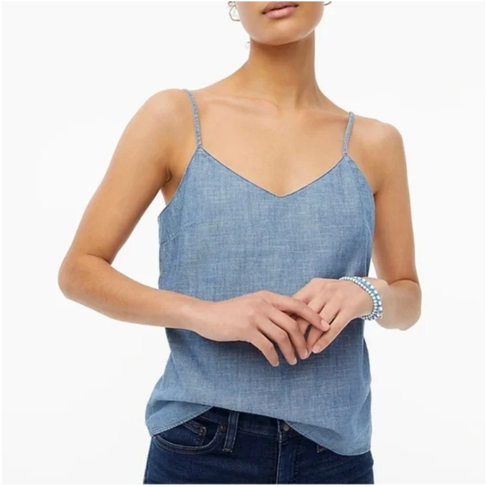 NWT J. CREW CHAMBRAY CAMI TOP SIZE 12